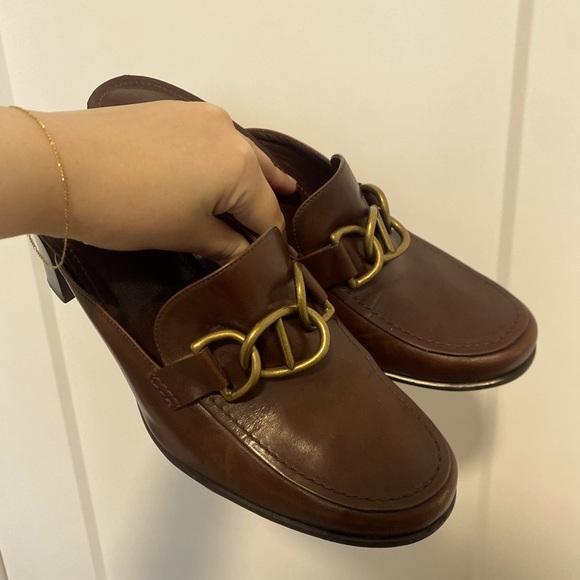 Vintage Franco Sarto Chunky Block Heel Academia Leather Loafer Size 10 - Picture 1 of 10